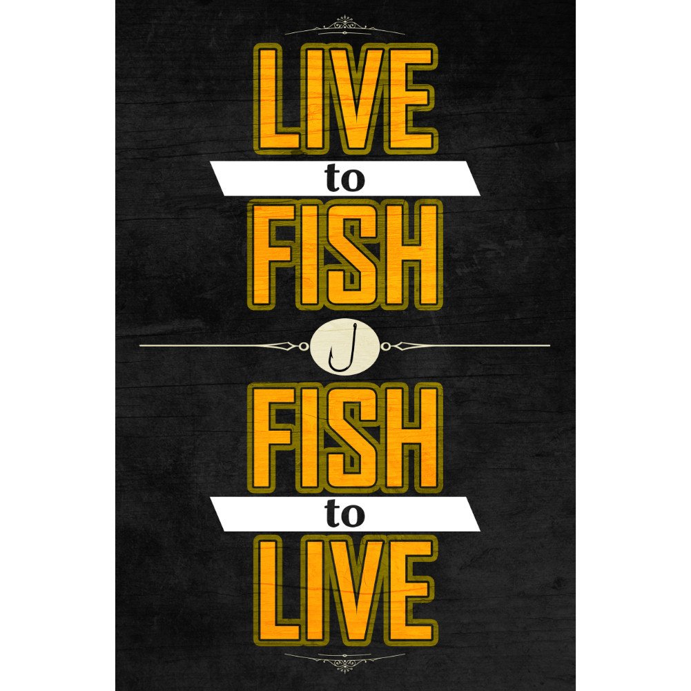 Live to Fish Fish to Live Quote Fishing Hook Picture | Spinning
