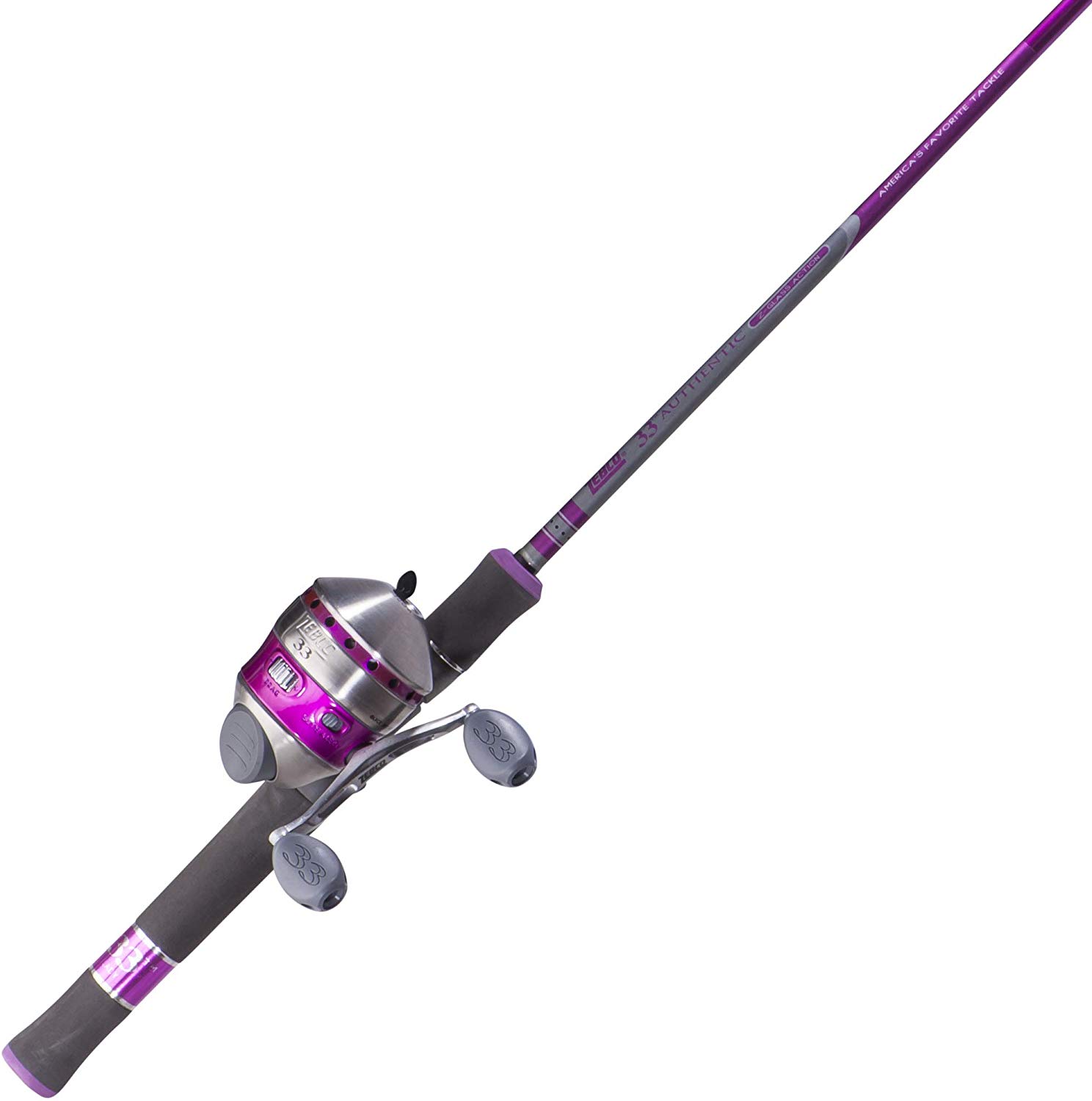Zebco 33 Ladies Spincast Fishing Reel And Rod Combo | Gift | Lure | Freshwater | Saltwater | Largemouth Bass | Pike | Trout | Walleye | Spinning