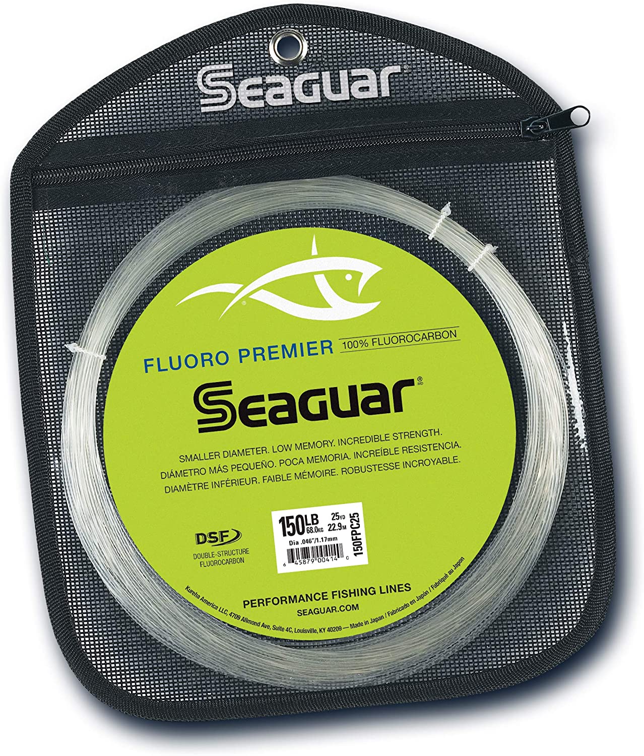 Seaguar Fluoro Premier 25 Yards Fluorocarbon Leader | Freshwater | Saltwater | Spin | Spinning | Big Game | Trout | Walleye | Largemouth Bass | Pike | Sea Bass | Squid