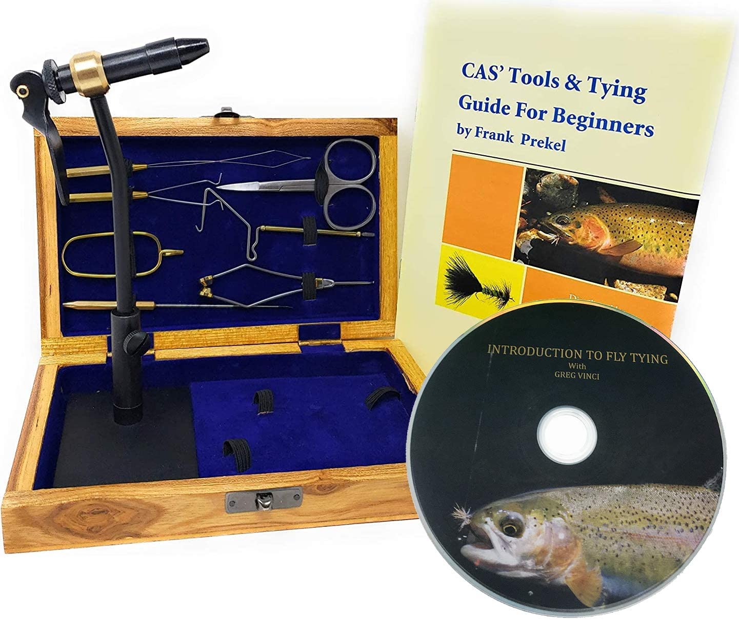 Colorado Anglers Z797 Wooden Fly Tying Standard Tool Kit | Bass | Trout | Walleye | Pike | Sea Bass | Lure | Saltwater | Freshwater | Gift | Fishing