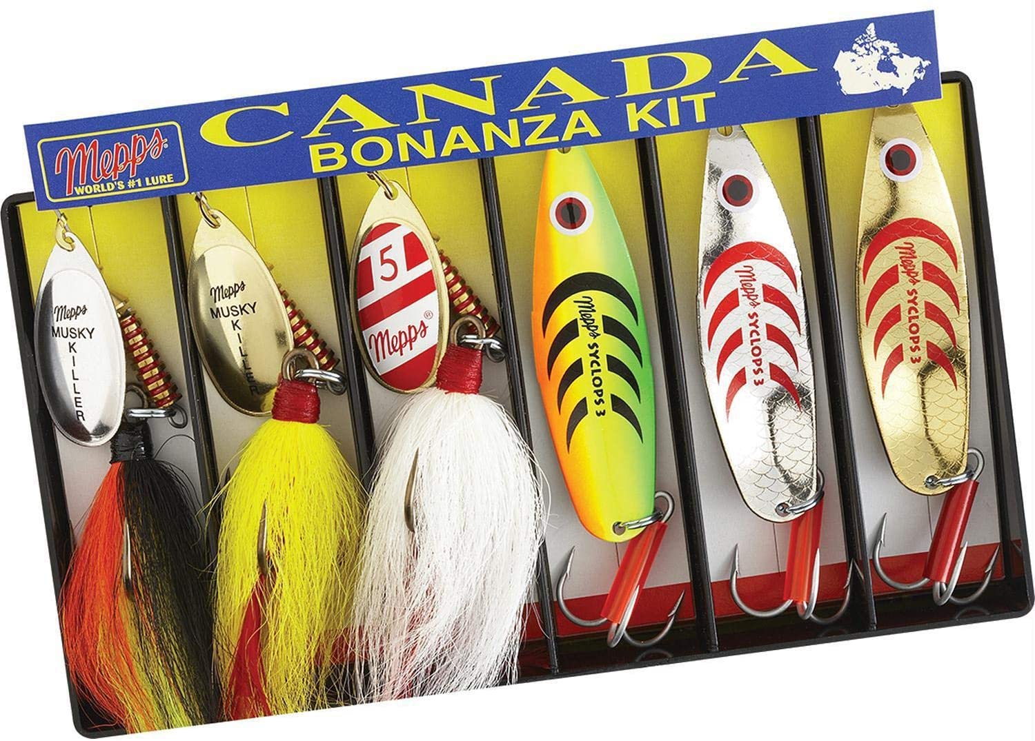 Mepps 500738 Canada Bonanza Kit | Lake | River | Musky | Spin | Spinning | Fishing | Lure | Pike
